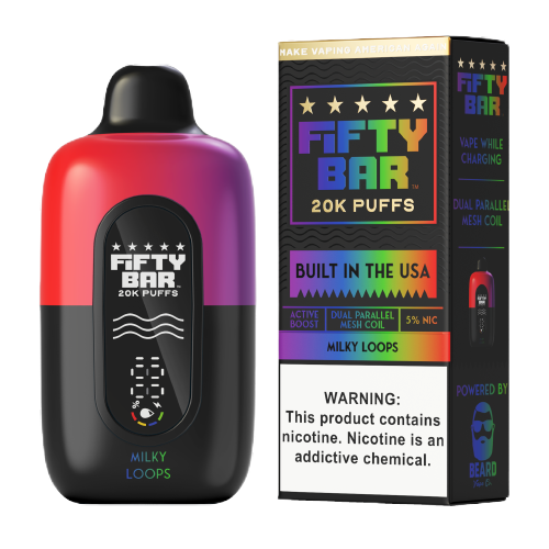 Fifty Bar 20k Puffs Made In The USA / Milky Loops